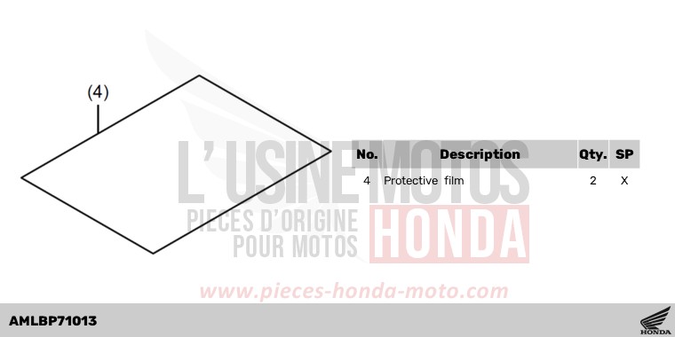 PROTECTIVE FILM de Hornet 750 GLINT WAVE BLUE METALLIC (B197) 2025